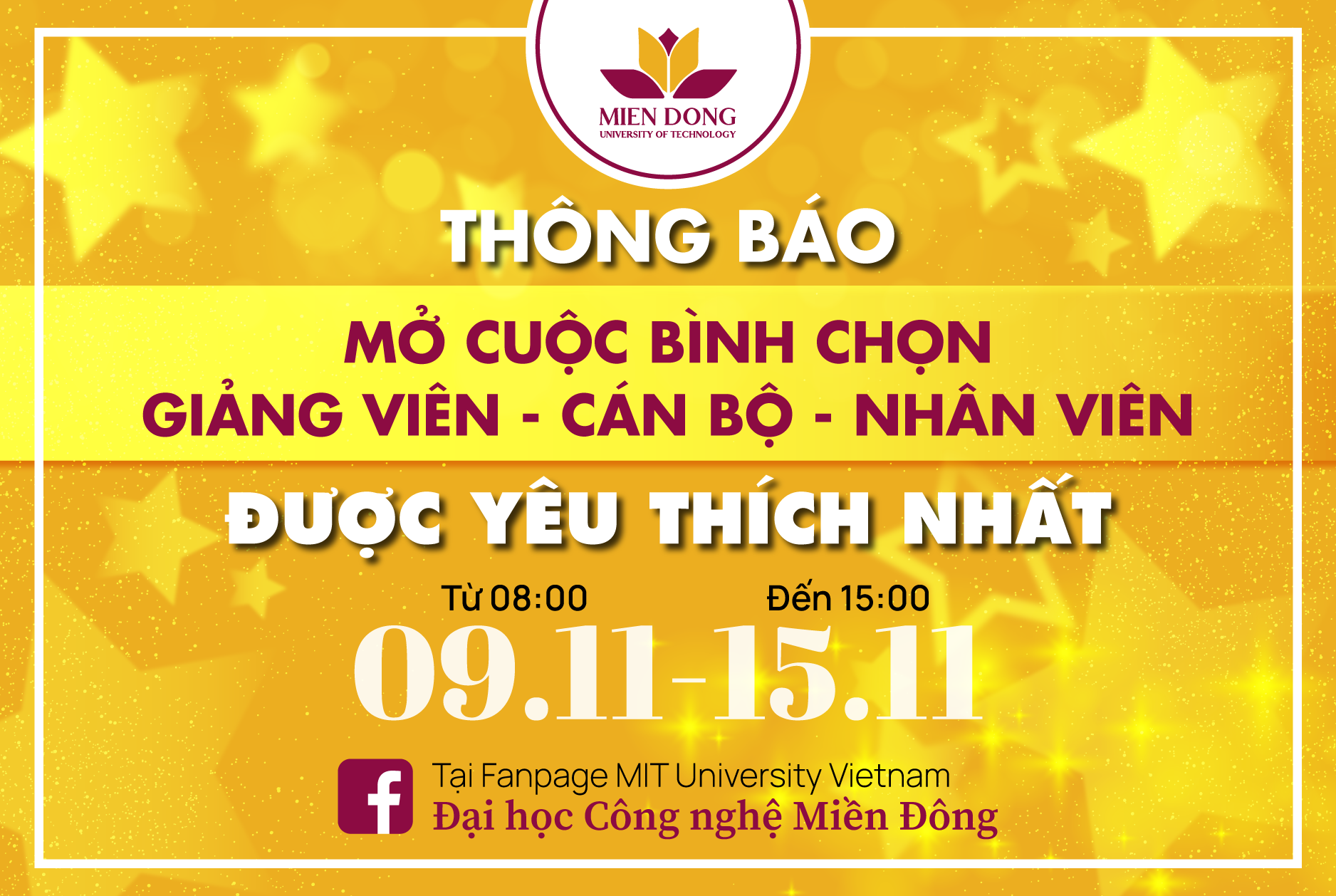 Bình chọn Giảng viên, Cán bộ và Nhân viên được yêu thích nhất ☆ Chào mừng 40 năm ngày Nhà giáo Việt Nam 20/11                                                                 　　