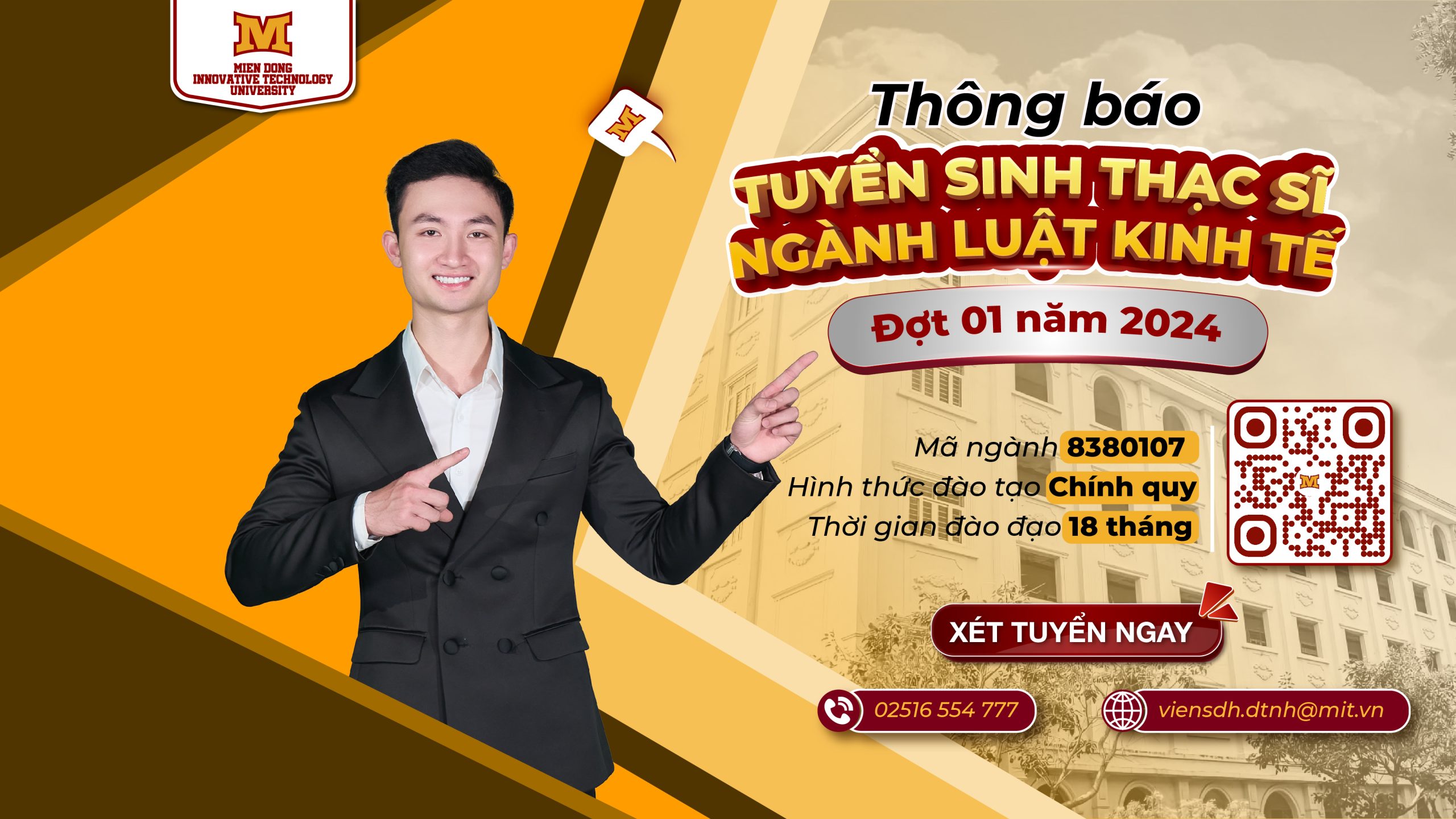 Trường Đại học Công nghệ Miền Đông tuyển sinh Sau đại học ngành Luật Kinh tế đợt 01/2024