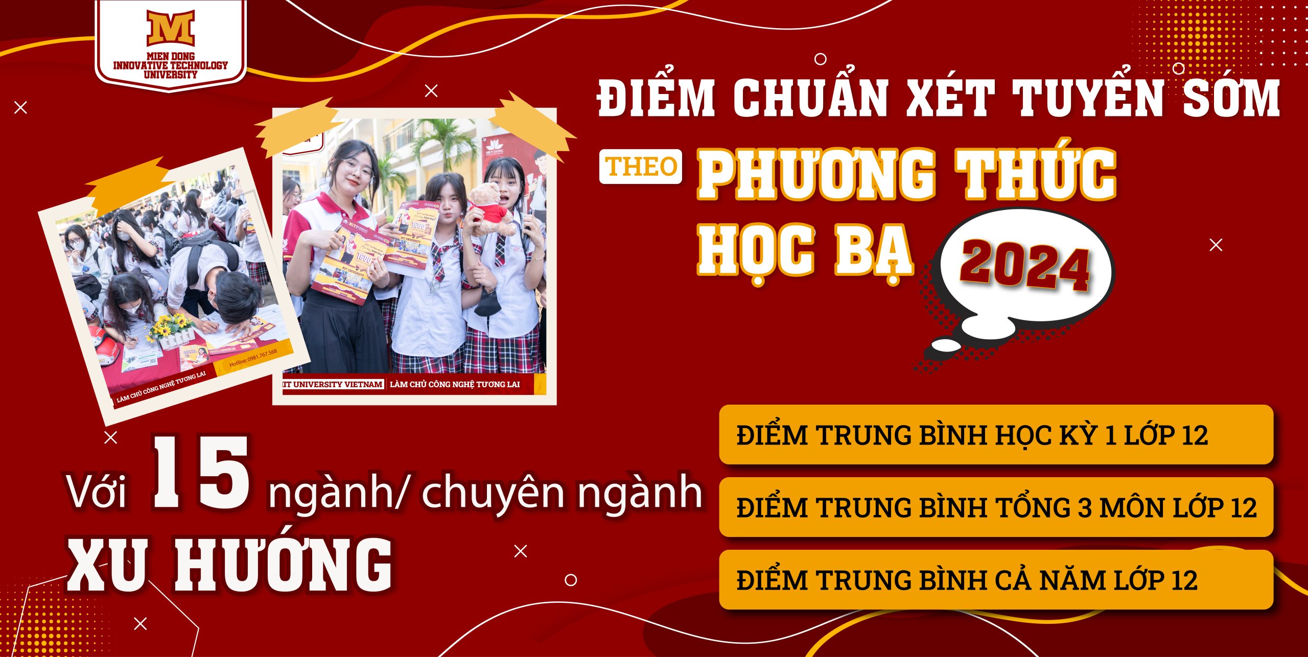 Trường Đại học Công nghệ Miền Đông công bố điểm chuẩn xét học bạ năm 2024 và hướng dẫn tra cứu kết quả