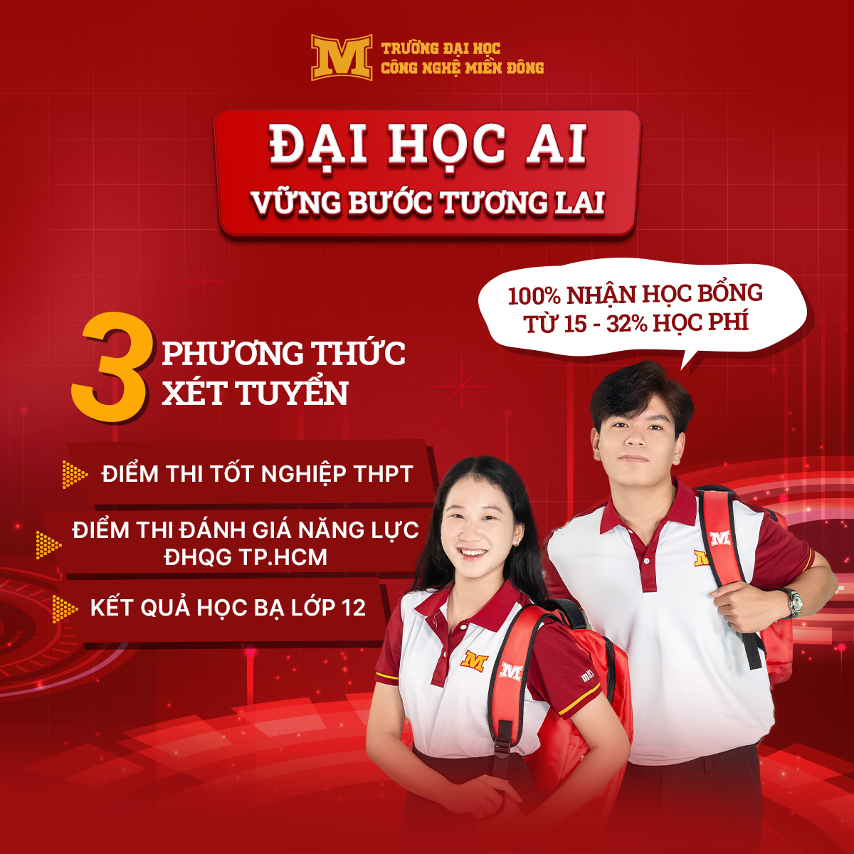 Trường Đại học Công nghệ Miền Đông công bố các phương thức xét tuyển đại học năm 2025
