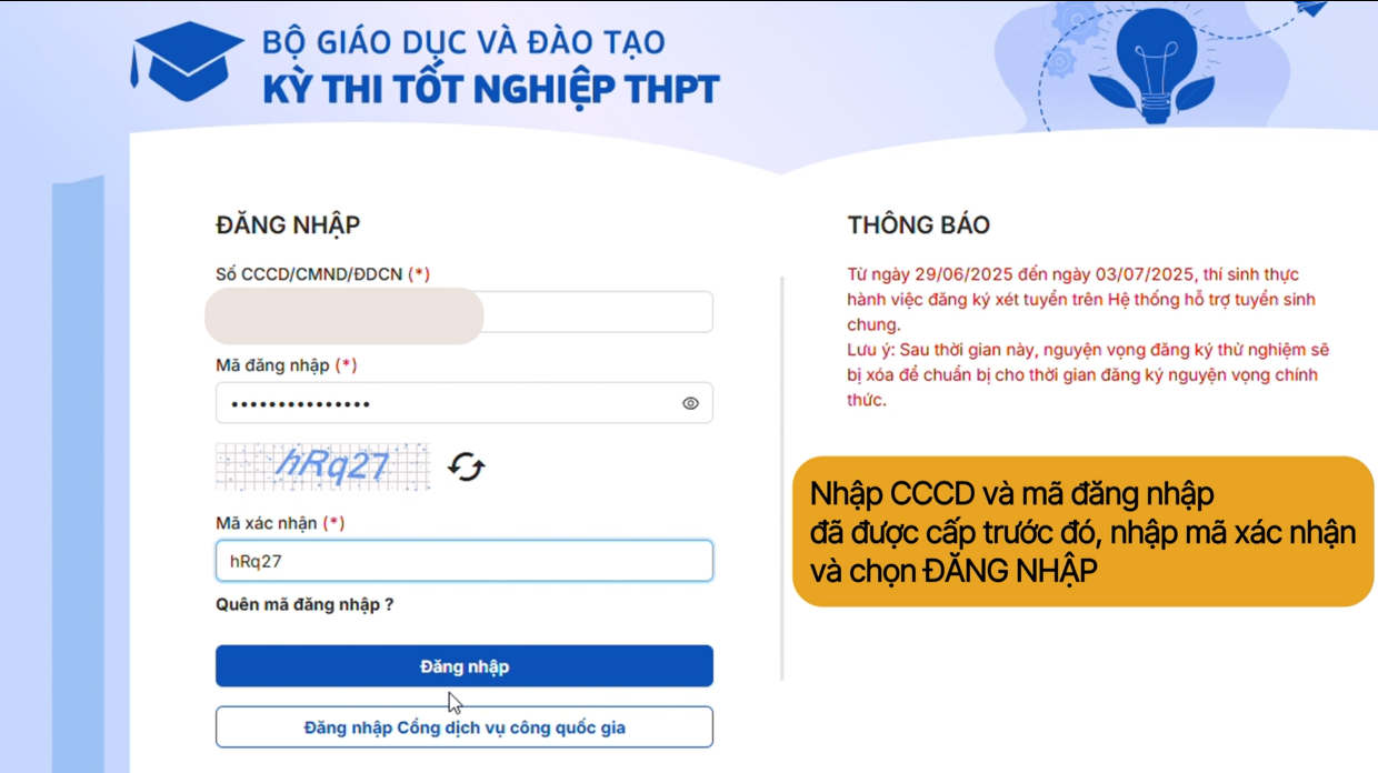 Giao diện đăng nhập