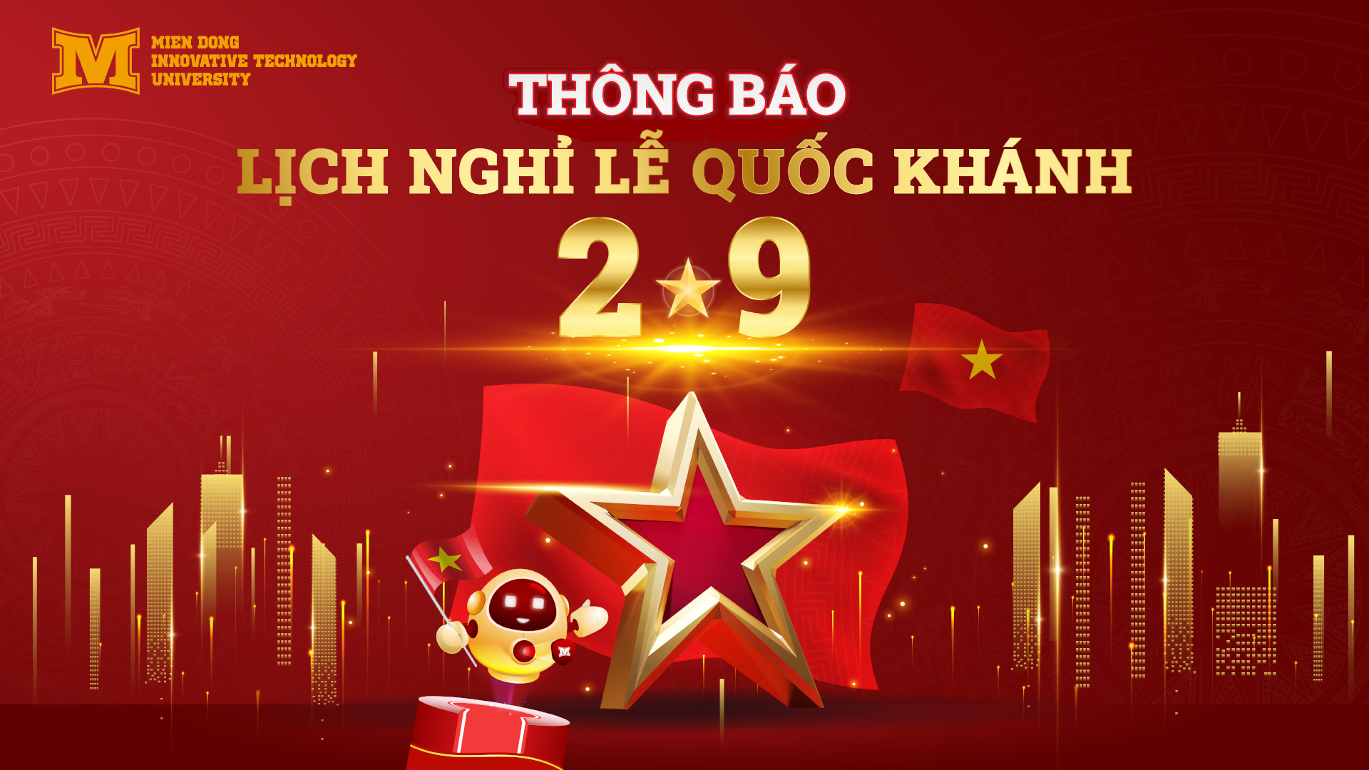 MIT Uni. thông báo lịch nghỉ lễ Quốc khánh 2/9 năm 2025