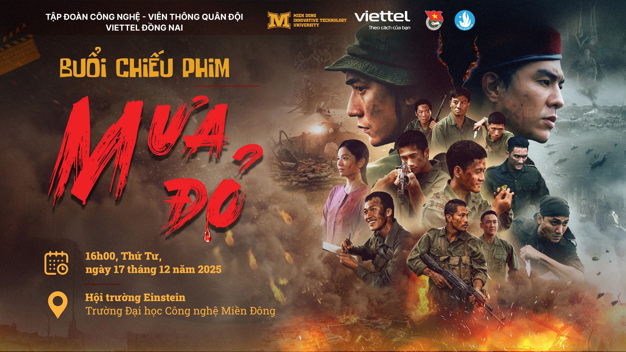 Thông báo công chiếu miễn phí phim “Mưa Đỏ” tại Trường Đại học Công nghệ Miền Đông