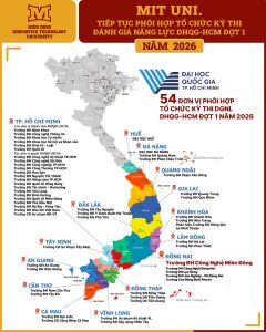 Trường Đại Học Công Nghệ Miền Đông (MIT Uni.) tiếp tục là điểm thi kỳ thi đánh giá năng lực ĐHQG-HCM – đợt 1 năm 2026 tại Đồng Nai