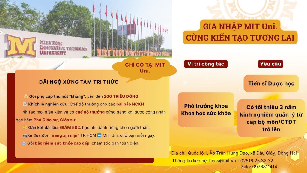 Tuyển dụng Phó Trưởng Khoa Khoa học sức khỏe