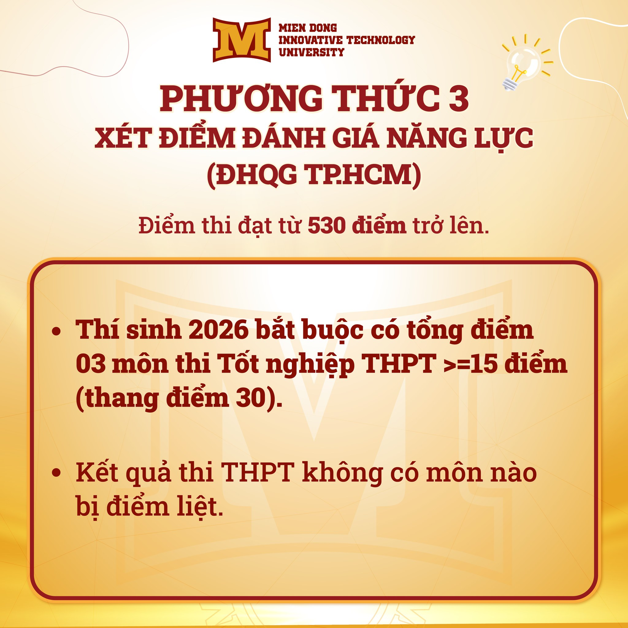 Công bố 4 phương thức xét tuyển 2026