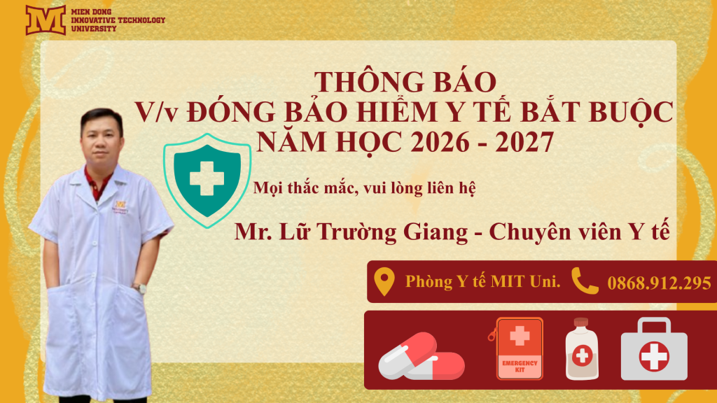 THÔNG BÁO VỀ VIỆC ĐÓNG TIỀN BẢO HIỂM Y TẾ BẮT BUỘC NĂM HỌC 2026-2027