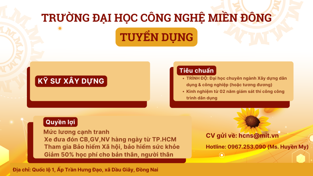 TUYỂN DỤNG VỊ TRÍ KỸ SƯ XÂY DỰNG