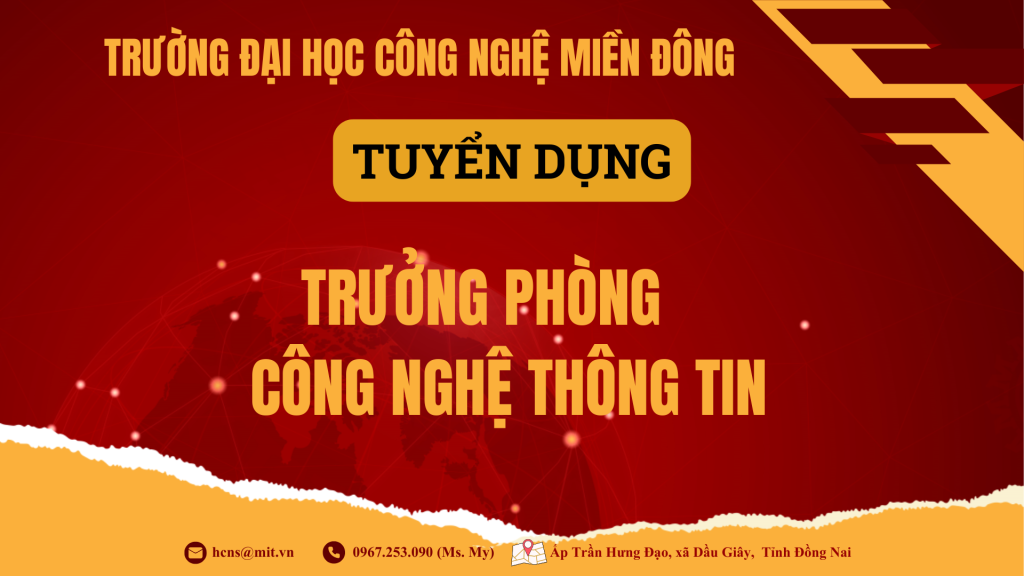 TUYỂN DỤNG VỊ TRÍ TRƯỞNG PHÒNG CÔNG NGHỆ THÔNG TIN