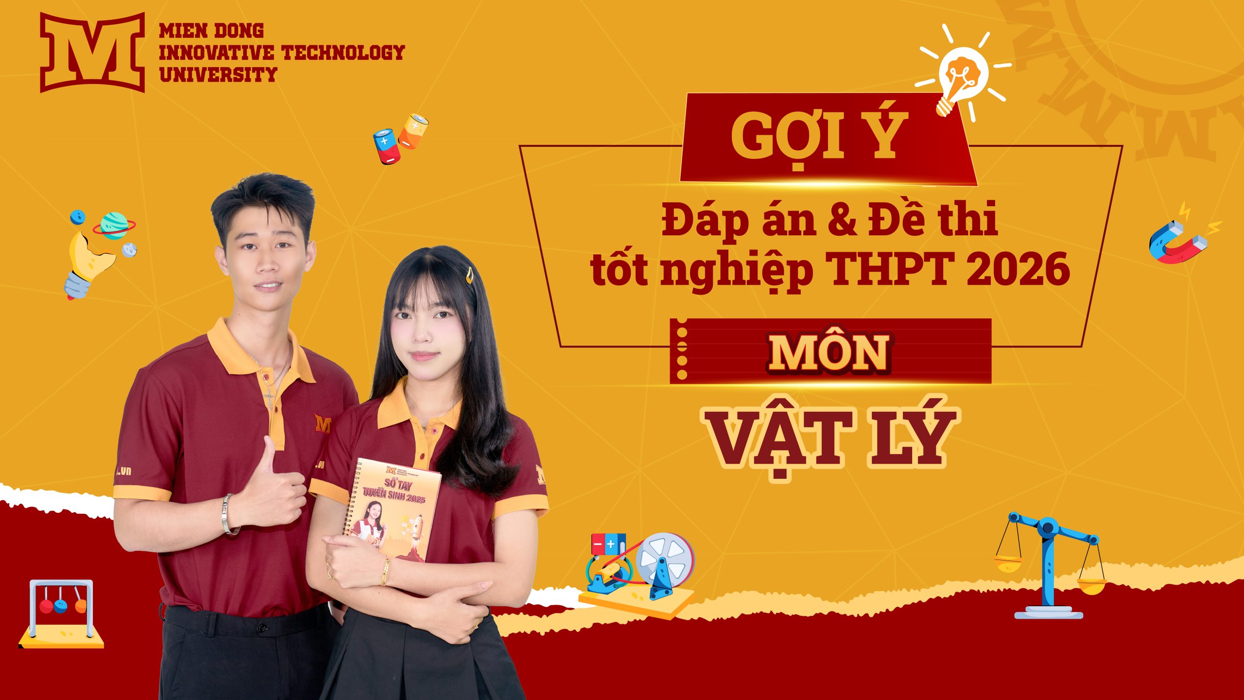Gợi ý đáp án và đề thi chính thức môn Vật lý kỳ thi Tốt nghiệp THPT năm 2026